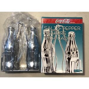 Coca Cola "Salt And Pepper Shaker Set " - Die Cast Chrome Plated Metal
